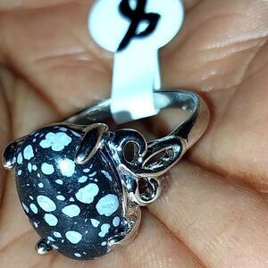 Vintage natural stone ring for women sz 8